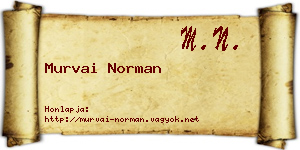 Murvai Norman névjegykártya